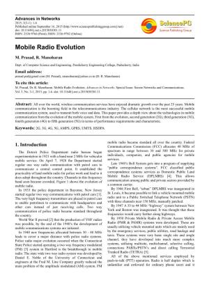 Mobile Radio Evolution