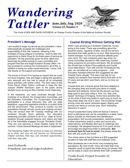 Wandering Tattler Will Continue to Keep You Informed Enclosed Flyer for How to Enroll