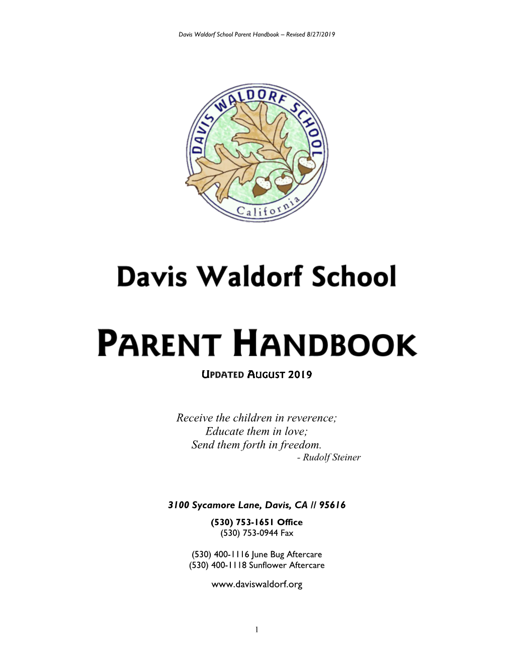 Parent Handbook 19-20