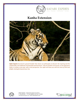 Kanha Extension Itinerary Jan 28