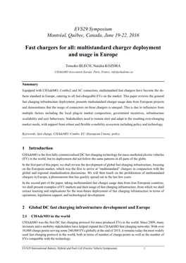 Multistandard Charger Deployment and Usage in Europe