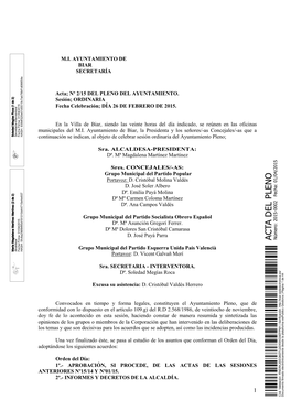 Acta; Nº 07/11 DEL PLENO DEL AYUNTAMIENTO