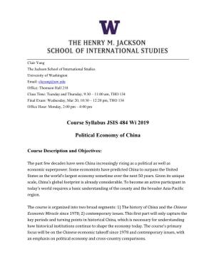 Political Economy of China