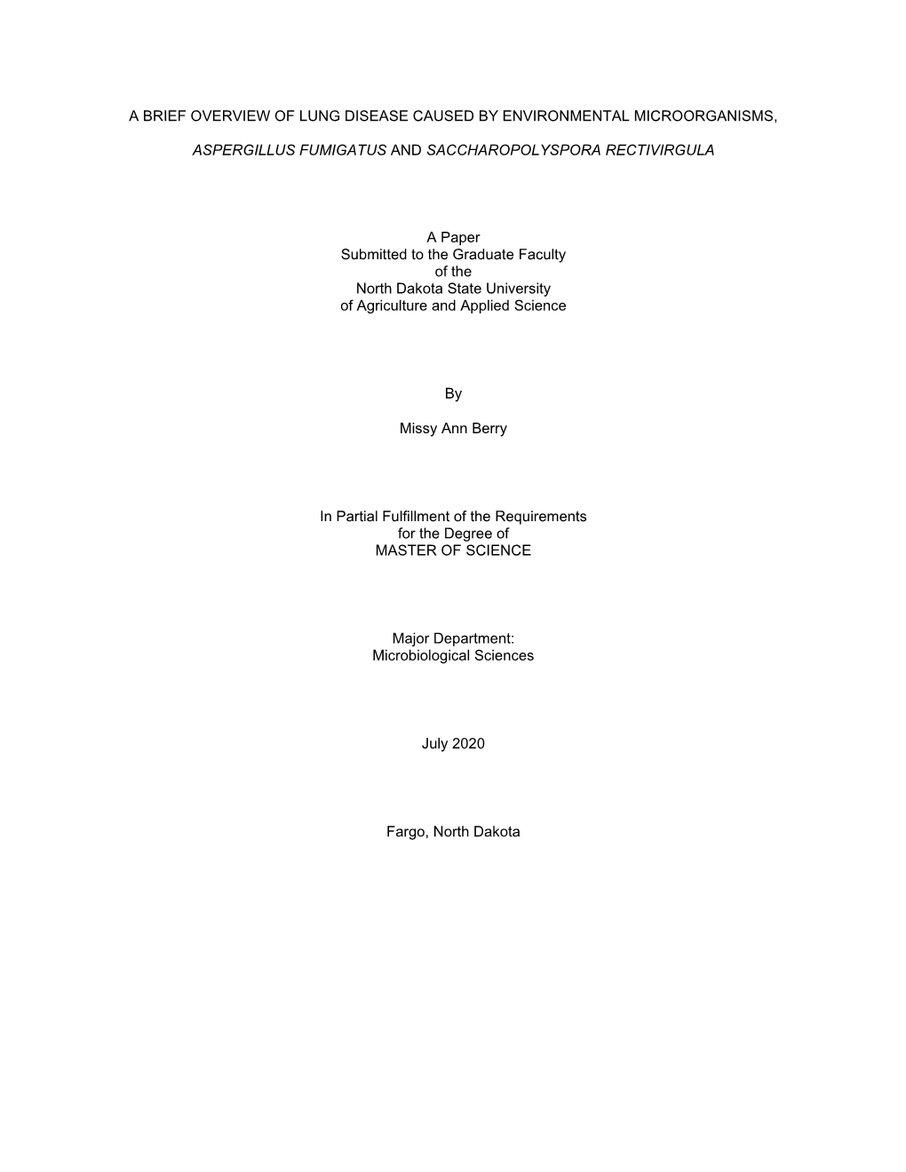 A Brief Overview of Lung Disease Caused by Environmental Microorganisms ...