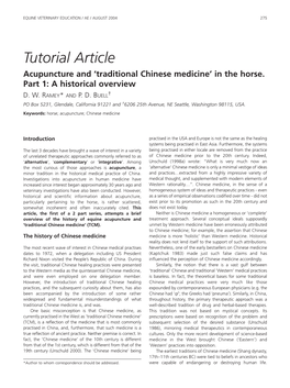 Acupuncture and 'Traditional Chinese Medicine'