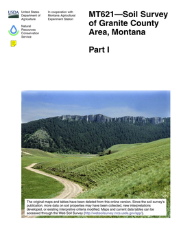 Soil Survey Granite County Area, Montana