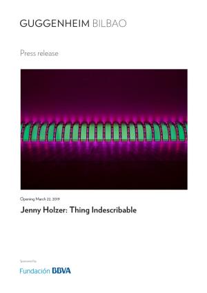 Jenny Holzer: Thing Indescribable