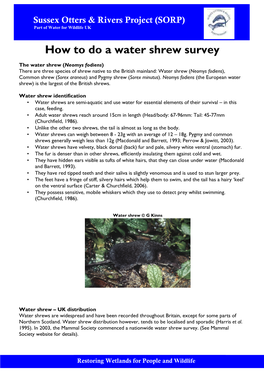 How to Do a Water Shrew Survey