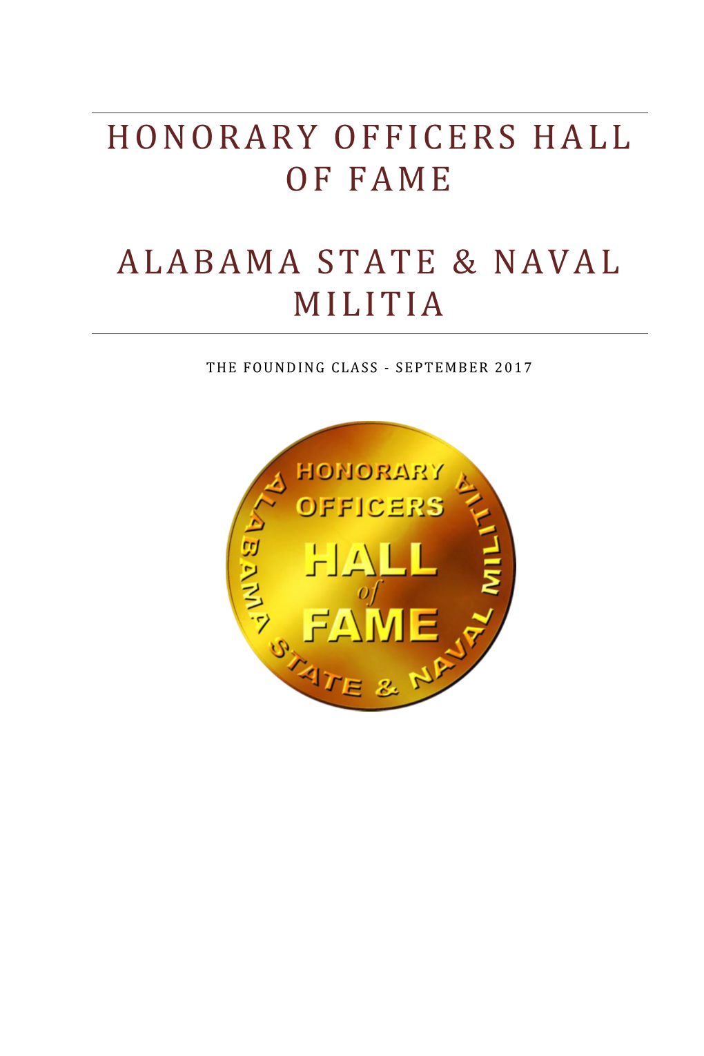 Honorary Officers Hall of Fame Alabama State & Naval