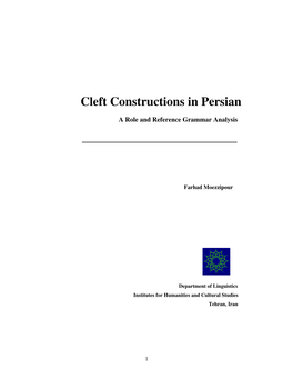 Cleft Constructions in Persian
