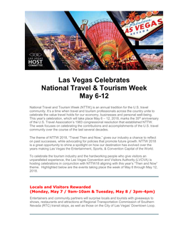 Las Vegas Celebrates National Travel & Tourism Week May 6-12
