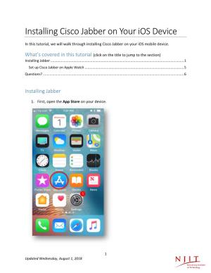 Installing Cisco Jabber on Your Ios Device