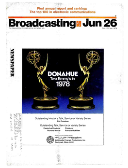 Broadcastingtathe Newsweekly of Broadcasting and Allied Arts Our26 47Th Year 1978