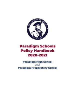 Paradigm Schools Policy Handbook 2020-2021