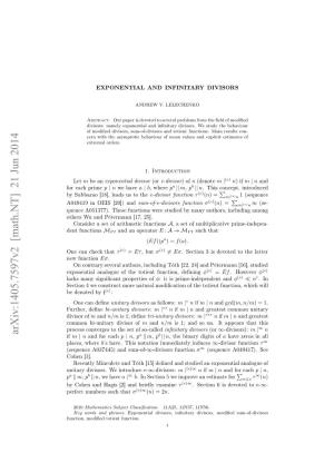 Exponential and Infinitary Divisors