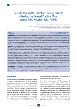 Sexually Transmitted Infections Among Patients Attending the General Practice Clinic