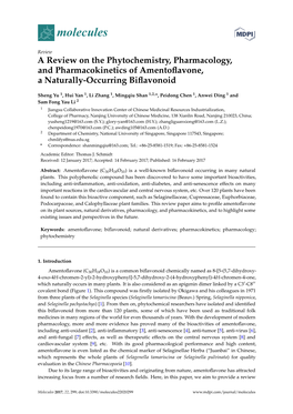 A Review on the Phytochemistry, Pharmacology, and Pharmacokinetics of Amentoﬂavone, a Naturally-Occurring Biﬂavonoid