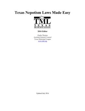 Texas Nepotism Laws Made Easy