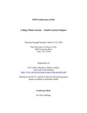 2019 Conference of the College Music Society – South-Central Chapter