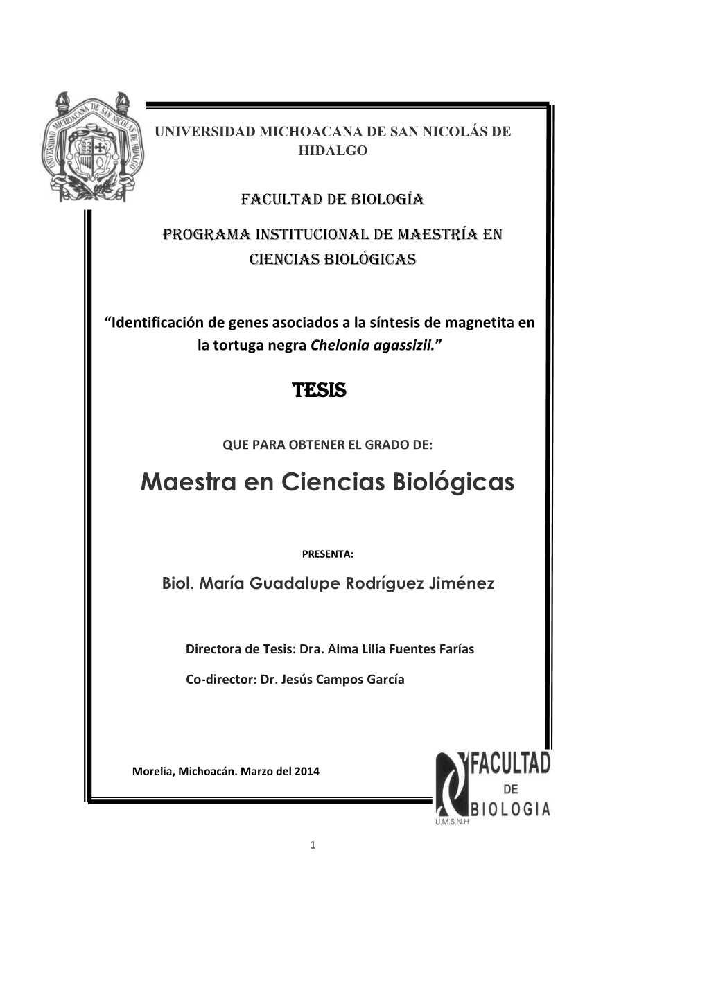 Maestra En Ciencias Biológicas