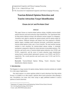 Tourism-Related Opinion Detection and Tourist-Attraction Target Identification