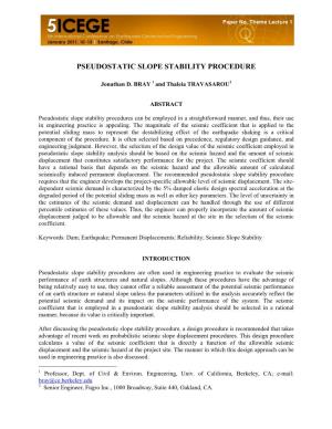 Bray 2011 Pseudostatic Slope Stability Procedure Paper
