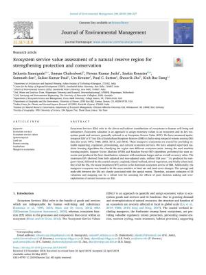 Ecosystem Service Value Assessment of a Natural Reserve Region for Strengthening Protection and Conservation