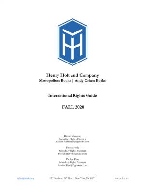 Henry Holt and Company ​FALL 2020