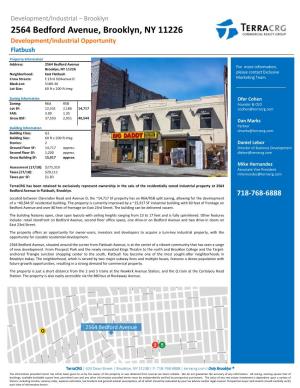 2564 Bedford Avenue, Brooklyn, NY 11226 Development/Industrial Opportunity Flatbush