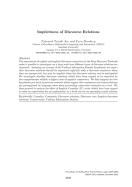Implicitness of Discourse Relations