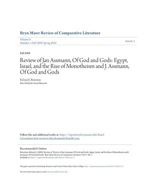 Review of Jan Assmann, of God and Gods: Egypt, Israel, and the Rise of Monotheism and J