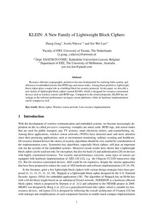 KLEIN: a New Family of Lightweight Block Ciphers