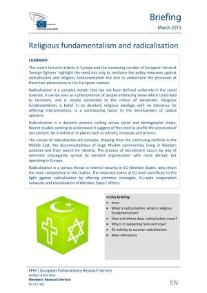 Religious Fundamentalism and Radicalisation