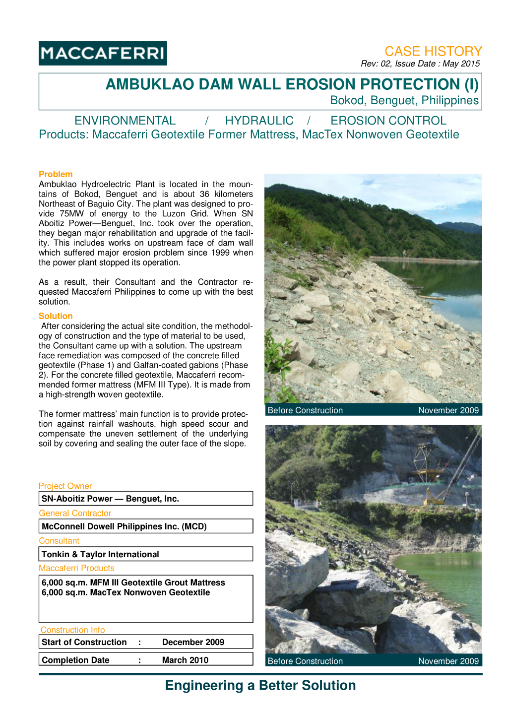 CH-EC-PH-Ambuklao Dam Wall Erosion Protection (I) with MFMIII,Rev02 May2015