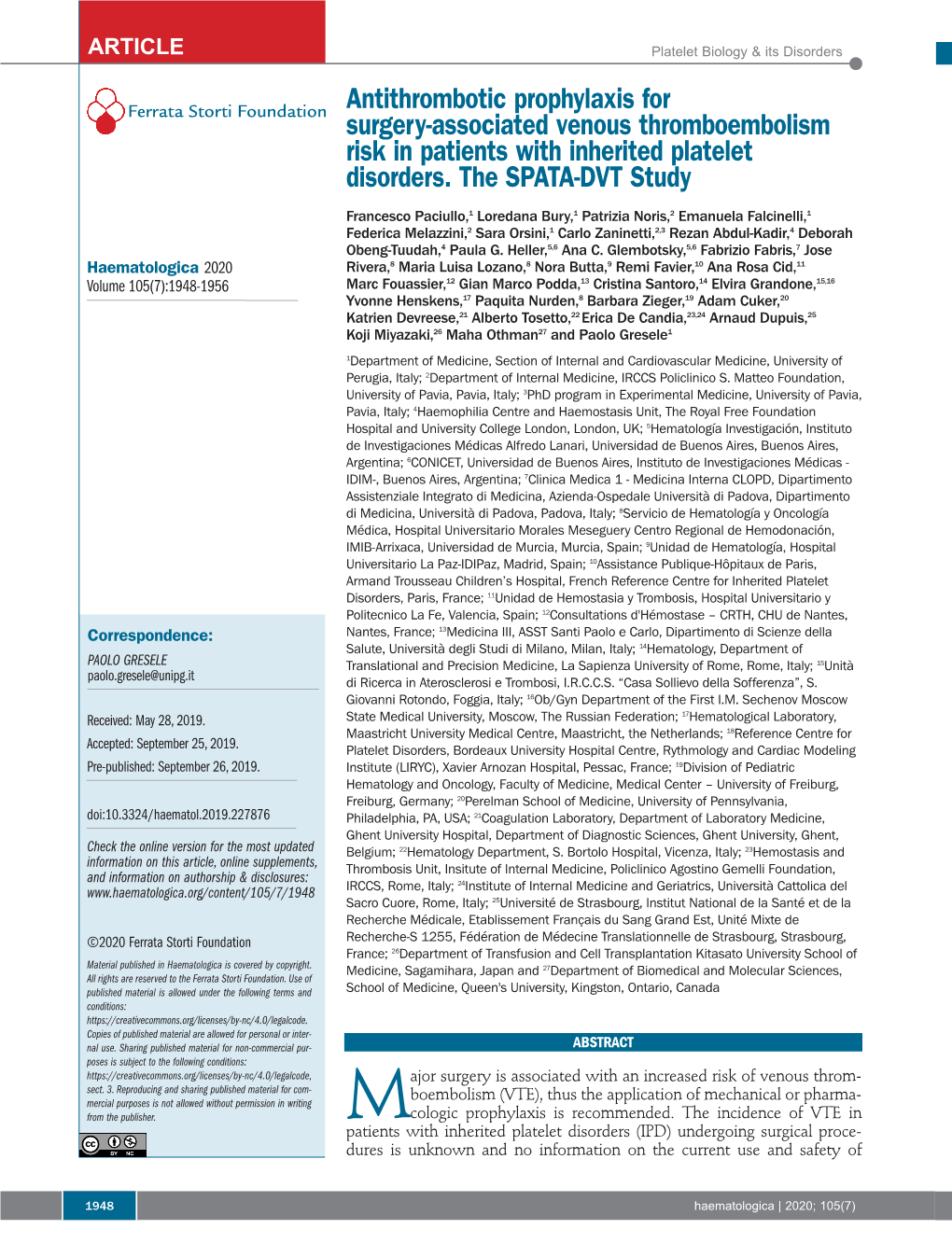 Antithrombotic Prophylaxis for Surgery