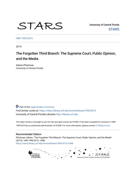 The Supreme Court, Public Opinion, and the Media