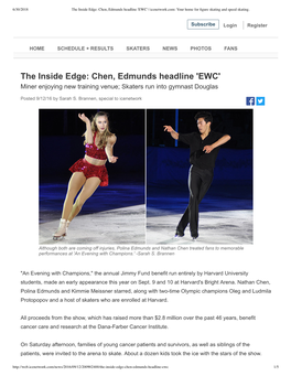 The Inside Edge: Chen, Edmunds Headline 'EWC' | Icenetwork.Com: Your Home for ﬁgure Skating and Speed Skating