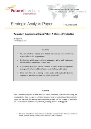 An Abbott Government China Policy: a Chinese Perspective