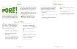 Safety Speed of Play Golf Etiquette