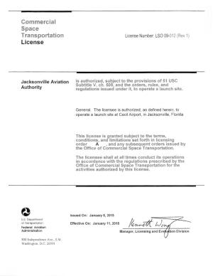 LSO 09-012 (Rev 1) License