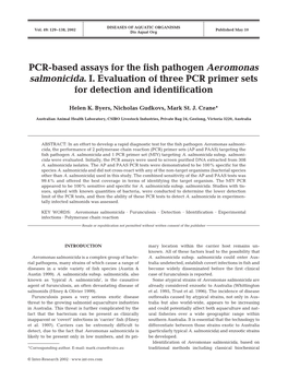 PCR-Based Assays for the Fish Pathogen Aeromonas Salmonicida