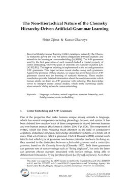 The Non-Hierarchical Nature of the Chomsky Hierarchy-Driven Artificial-Grammar Learning