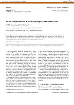 Recent Advances in the Iron-Catalyzed Cycloaddition Reactions
