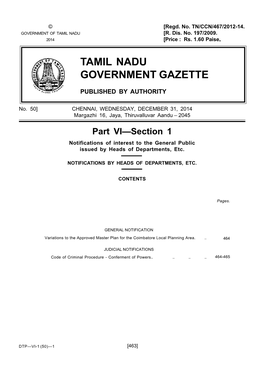 Tamil Nadu Government Gazette