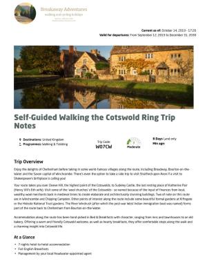 Self-Guided Walking the Cotswold Ring Trip Notes