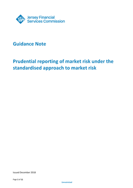 Prudential Reporting of Market Risk Under the Standardised Approach to Market Risk