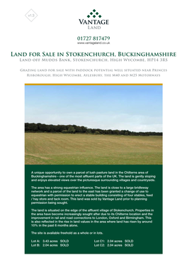 Land for Sale in Stokenchurch, Buckinghamshire Land Off Mudds Bank, Stokenchurch, High Wycombe, HP14 3RS