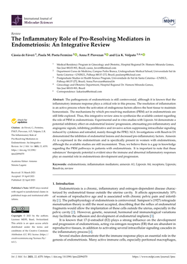 The Inflammatory Role of Pro-Resolving Mediators In