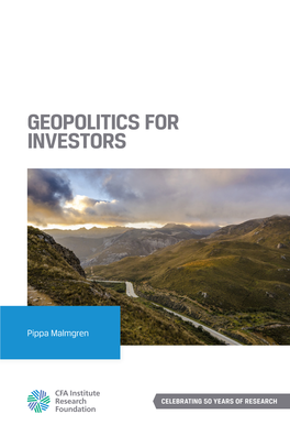 Geopolitics for Investors Geopolitics Geopolitics for Investors