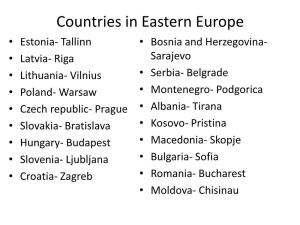 Countries in Eastern Europe